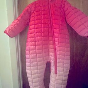 Pink snow suit